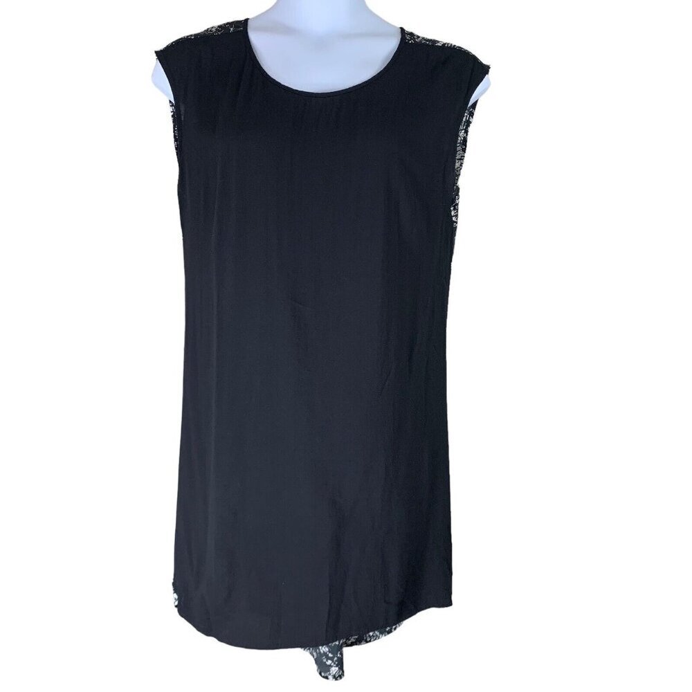 Decjuba Dress Size 14 Black White High Low Tunic Mini Dress Womens